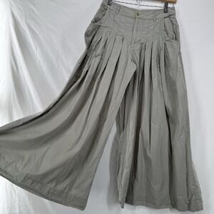 Free People Pleated Wide Leg Palazzo Pants Size 4 Boho Minimalist Resort Coastal